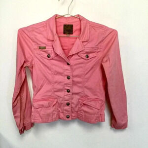 Candies Girls Kids Pink Long Sleeve Pockets Collared Button Down Jacket Size XL